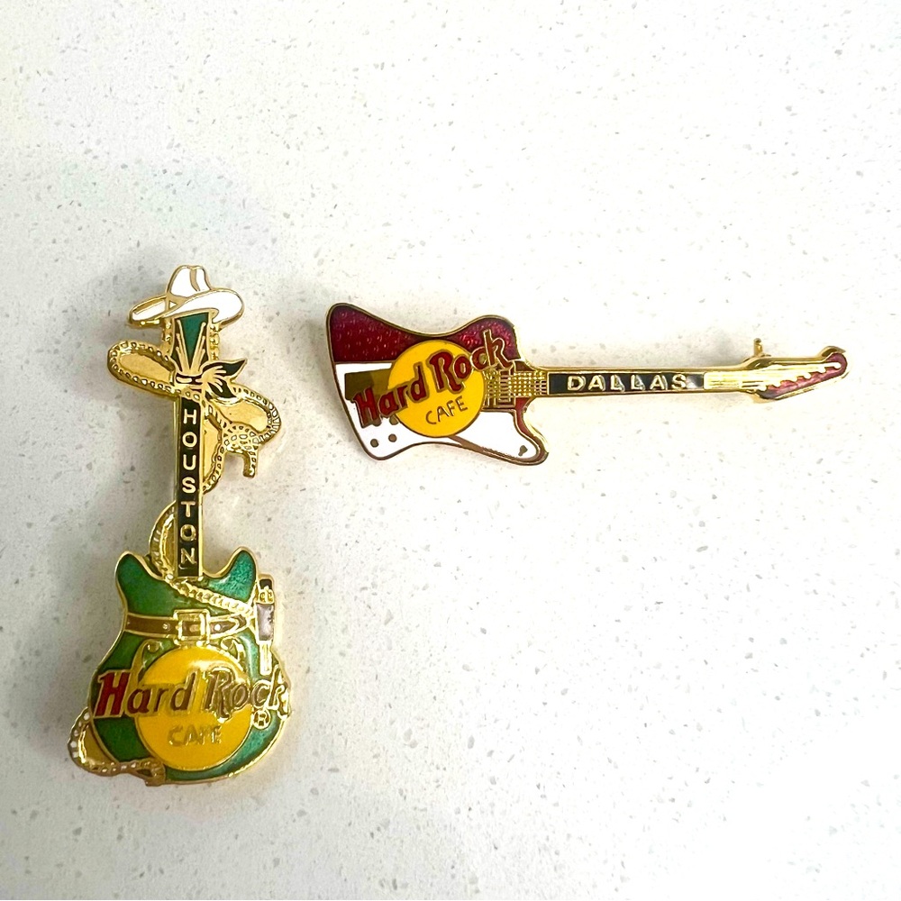 Hard Rock Cafe Guitar Pins Texas Collectible Dallas Houston